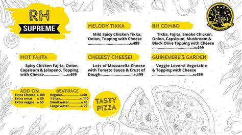 RH Pizza Menu - Restaurant Menu