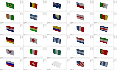 3D Flags - Some countries 3D model 3D printable | CGTrader