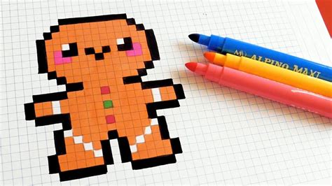 Handmade Pixel Art - How To Draw Kawaii Gingerbread Man #pixelart ...