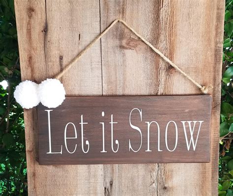 Rustic Let It Snow Wood Sign. Rustic Christmas wood sign