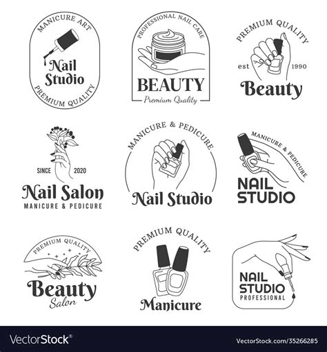 Nail salon logo manicure and hand care cosmetic Vector Image