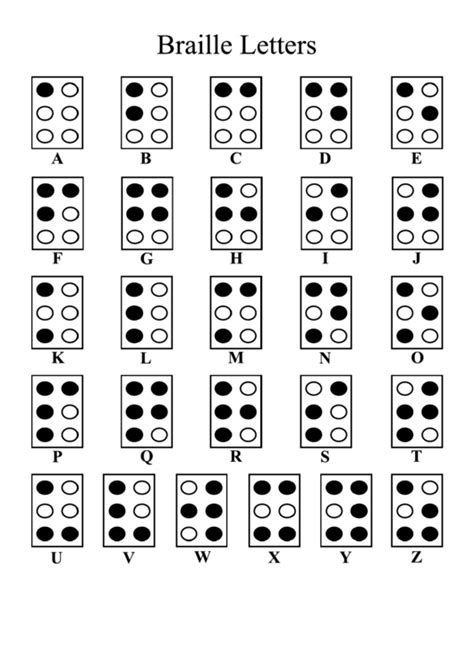 Free Printable Braille Alphabet Chart Template! | Braille alphabet ...