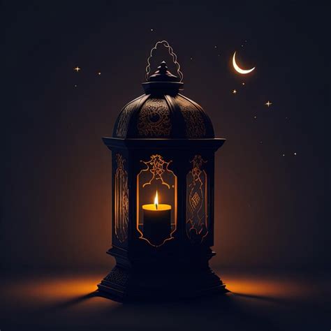 Premium AI Image | A lantern with a candle in the middle of it and the ...