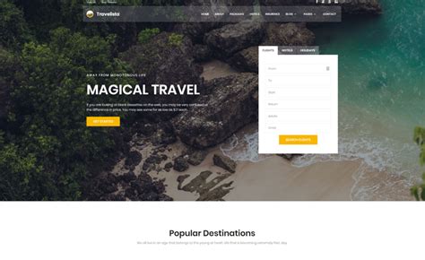 Travelista - Creative and Stunning Free Travel Booking Website Template