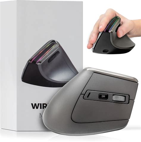 Bluetooth Mouse Ergonomic 2.4G Wireless Bluetooth RGB Ergonomic Mouse ...