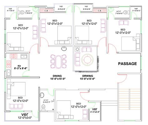 Village House Plan | 2000 SQ FT - First Floor Plan - House Plans and ...