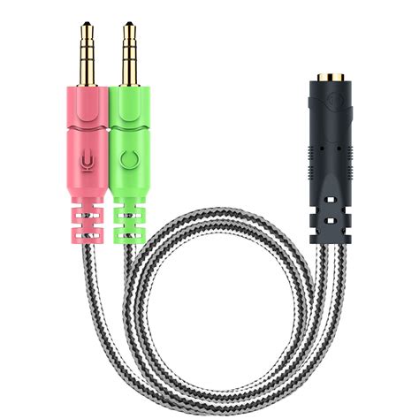 MillSO Headset Splitter for Computer CTIA 3.5mm Jack Headset Adapter ...