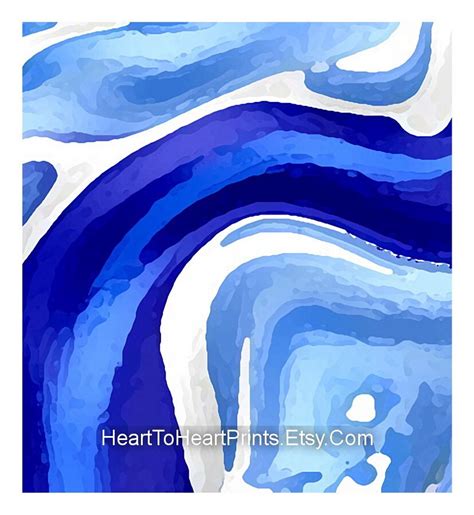 Royal Blue Abstract Painting Downloadable Art Set of 2 Prints | Etsy