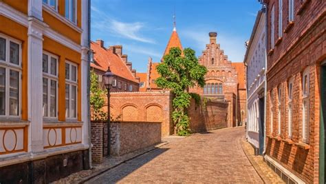 Premium Photo | Street and houses in medieval ribe town denmark