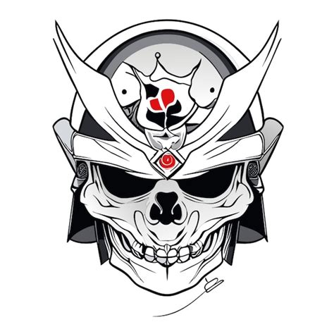 Premium Vector | Japanese skull tattoo front view vector illustration