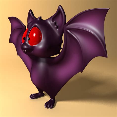 Cartoon Bat RIGGED and Animated 3D Model - FlatPyramid