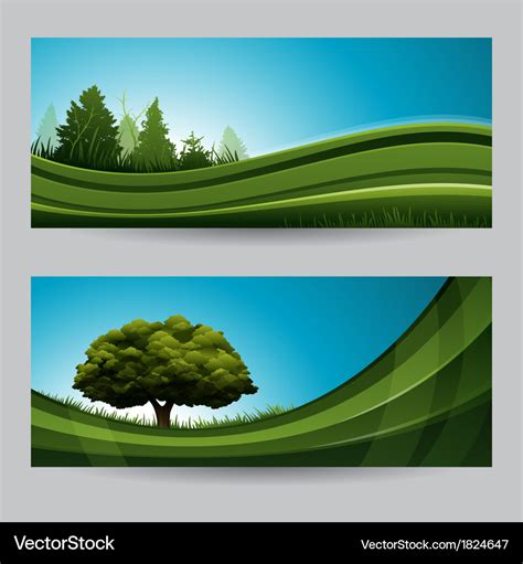 Spring background nature banner with tree Vector Image