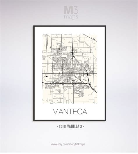 Manteca California Manteca CA Map Manteca Map Manteca - Etsy