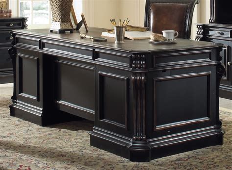 Hooker Furniture Home Office Telluride 76" Executive Desk w/Wood Panels ...