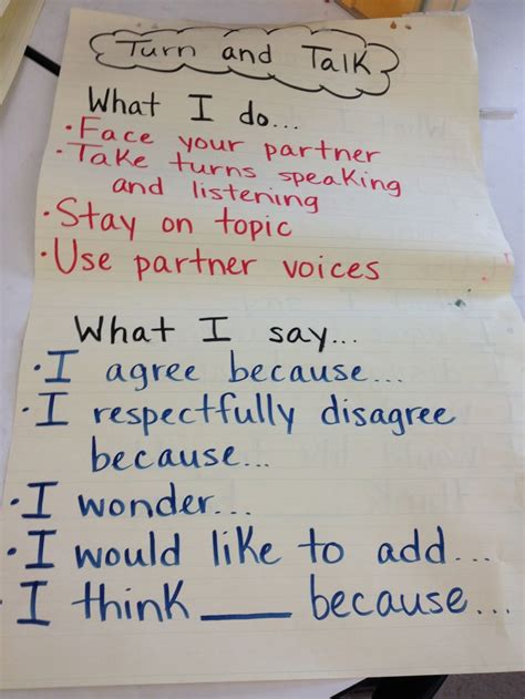 turn and talk - accountable talk | Classroom charts, Turn and talk ...