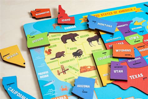 United States Map US Map USA Map Puzzle for Kids Montessori - Etsy