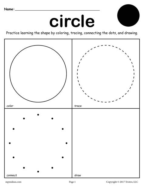 Circle Worksheet - Color, Trace, Connect, & Draw! – SupplyMe