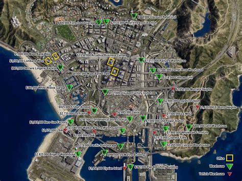 I made a map showing Office / Warehouse / Vehicle Warehouse locations ...