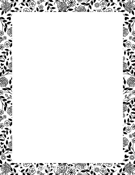 Black and White Flower Border | Page borders, Borders for paper, Page ...