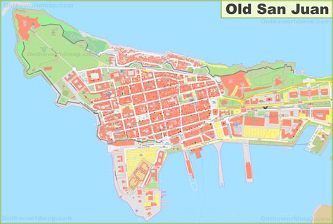 Detailed map of Old San Juan - Ontheworldmap.com