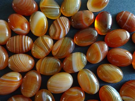 14x10mm Natural Red Agate Gemstone Cabochon, Oval Cabochon, Polished ...