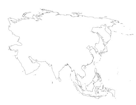 Blank Map Of Asia With Country Outlines