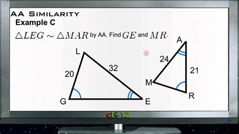 Triangle AA Similarity: Examples (Basic Geometry Concepts) - YouTube