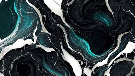 Abstract 4k wallpaper. Liquid fluid, black dark marble, obsidian, with ...