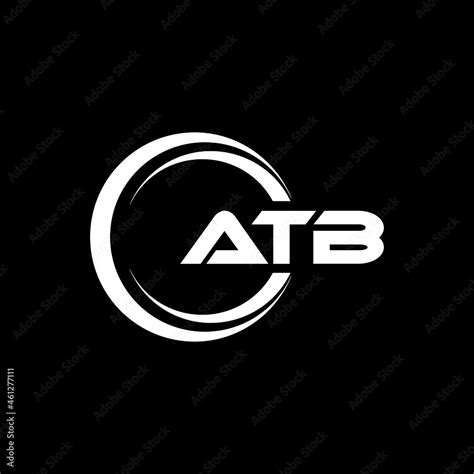 ATB letter logo design with black background in illustrator, vector ...