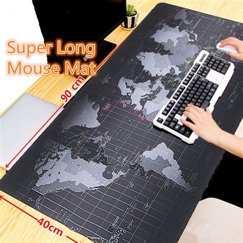 900x400x2mm Large Size World Map Mouse Pad For Laptop Computer ...