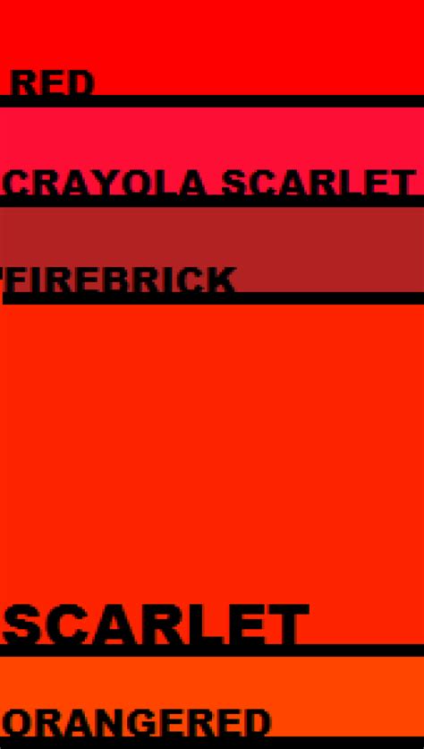 What Color is Scarlet?: Shades of Scarlet... more orange than red ...