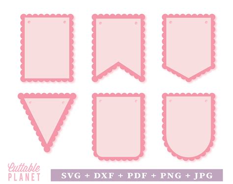 Scalloped Banner Svg Dxf Pdf Png Jpg Scalloped Bunting - Etsy Finland