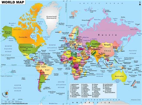 Why a world map with countries and capitals is useful and where is it ...