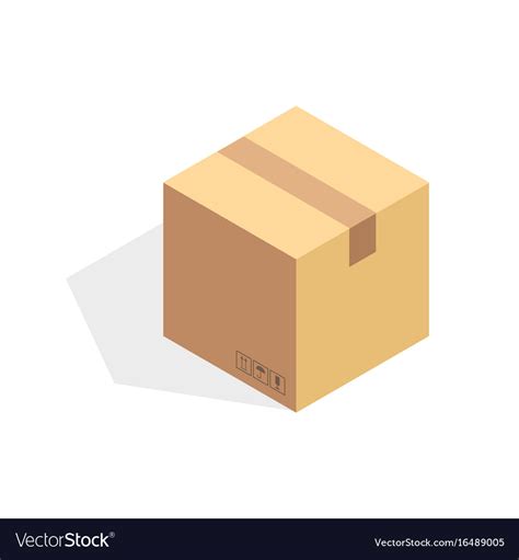 Isometric cardboard icon cartoon package box Vector Image