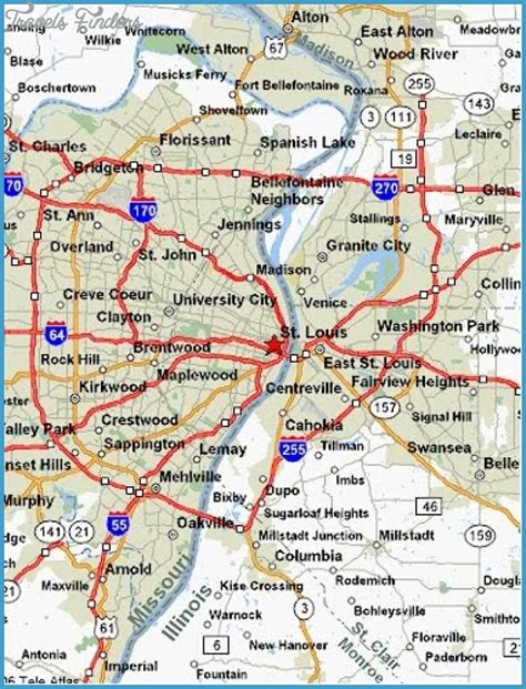 St. Louis Map - TravelsFinders.Com