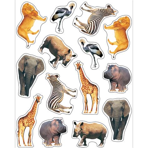 Wild Animals of the Serengeti Shape Stickers