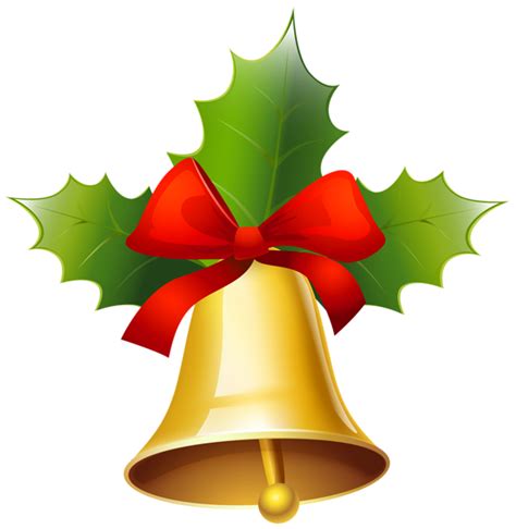 Golden Christmas Bell Clipart | Free PNG Image