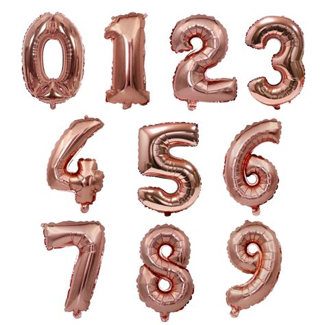 1pcs 32inch Rose Gold Number Foil Balloons Kids Party Decoration Happy ...