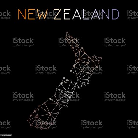 New Zealand Network Map Stock Illustration - Download Image Now ...