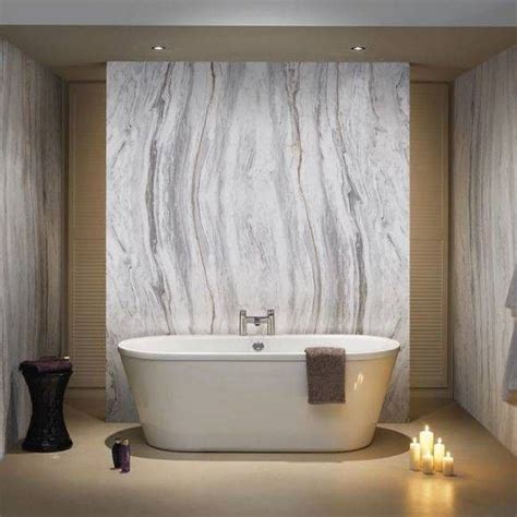 Nuance Acrylic Shower Bathroom Wall Panels - Linear Arctic Marble ...