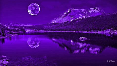 Purple Moon And Mountain Wallpapers - Wallpaper Cave