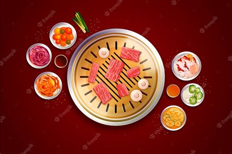 Free Vector | Realistic korean bbq illustration