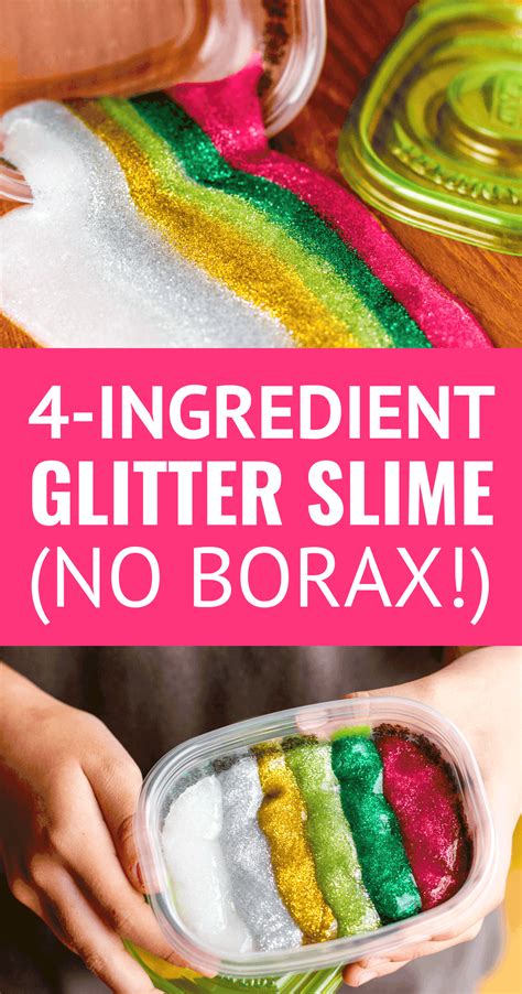 4-Ingredient Glitter Slime Recipe (No Borax!) – Unsophisticook