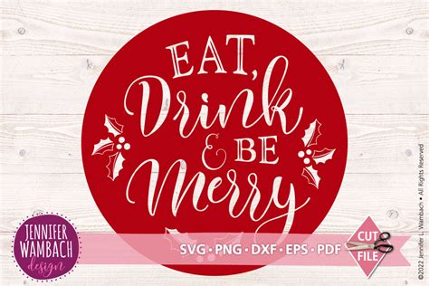 Eat, Drink & Be Merry Graphic by jenniferwambachdesign · Creative Fabrica