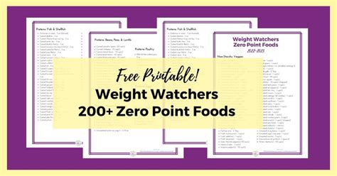 Weight Watchers Program 2024 Zero Point Foods List {FREE PDF Printable ...