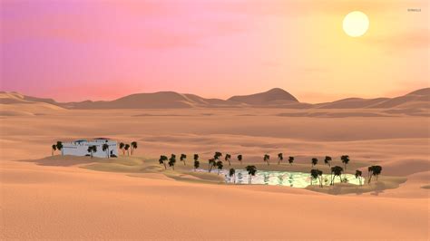 Oasis in the desert wallpaper - Digital Art wallpapers - #51413