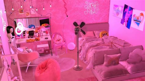 [FREE] PINK AESTHETIC ROOM + CC LINKS | ROOM DL | FURNITURE + CLUTTER ...