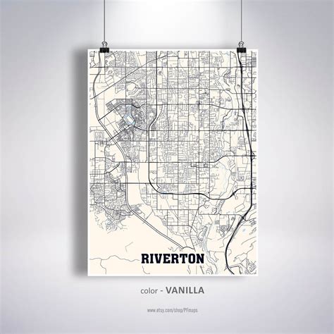 Riverton Map Print Riverton City Map Utah UT USA Map Poster | Etsy