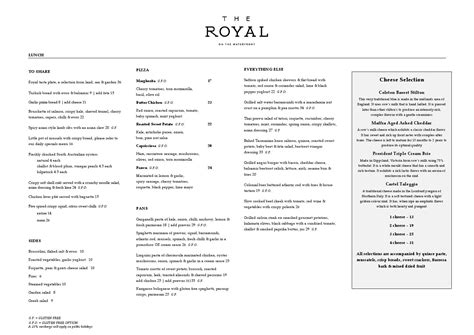 Lunch Menu - The Royal On The Waterfront by The Royal East Perth - Issuu