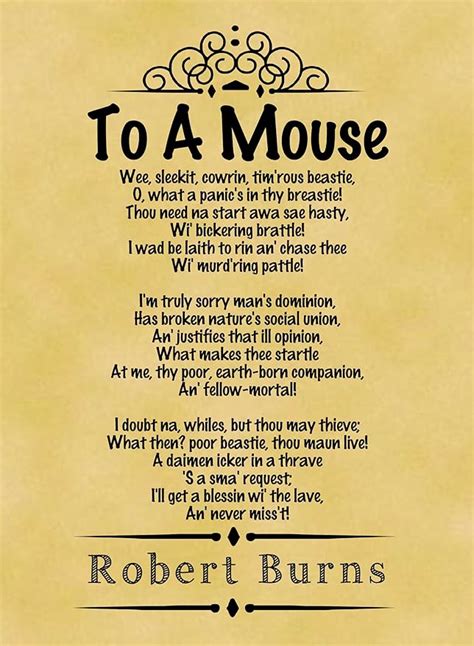 Danetre Gifts A4 Size Parchment Poster Classic Poem Robert Burns To A ...